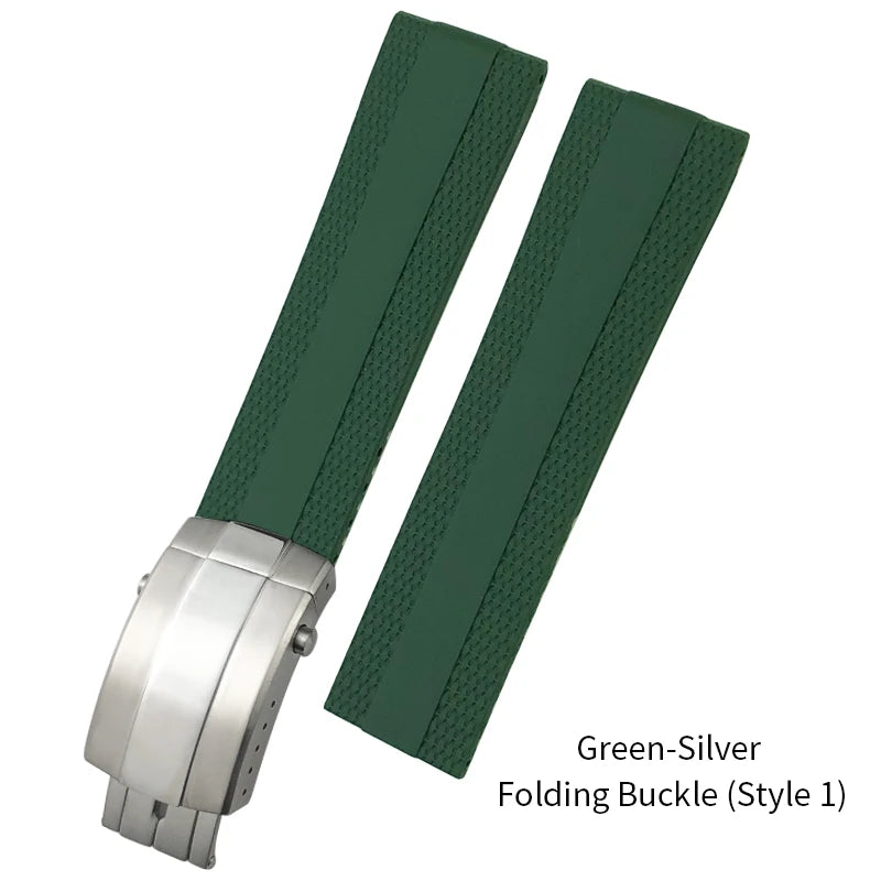 Bracelet de montre en caoutchouc et Silicone, 20mm 21mm 22mm 23mm 24mm, pour Breitling Superocean Avenger professionnel, bleu blanc vert