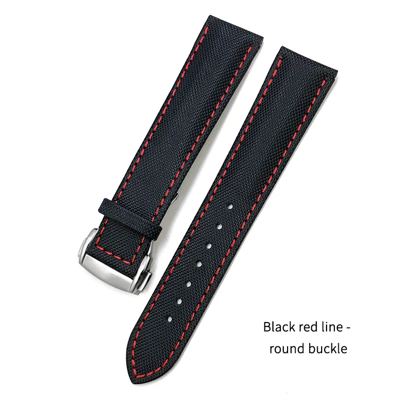 Cowhide Nylon Watch Strap for Omega Seamaster, SEIKO, IWC, Longines, Tudor, 19mm, 20mm, 21mm, 22mm, Fabric Canvas Watchband