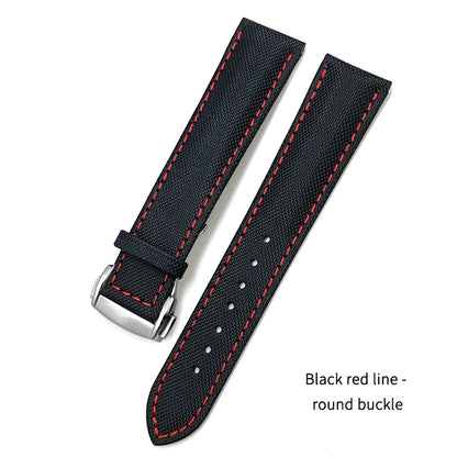 Cowhide Nylon Watch Strap for Omega Seamaster, SEIKO, IWC, Longines, Tudor, 19mm, 20mm, 21mm, 22mm, Fabric Canvas Watchband