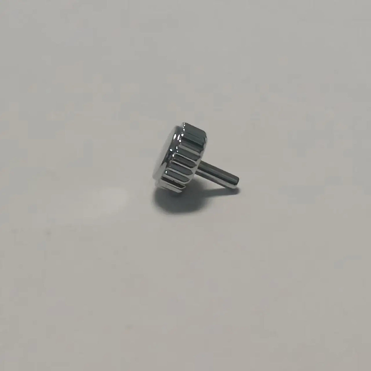 Corona de reloj de repuesto de acero inoxidable T5986, 6.0 mm, orificio de 2.0 mm con tija de 0.9 mm y grosor de 3.0 mm