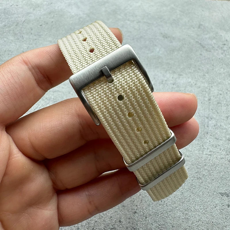 20mm 22mm Sport Fashion Black Yellow Grey Ribbed Fabric Nylon Watch Strap for Blancpain Omega Swatch Watches