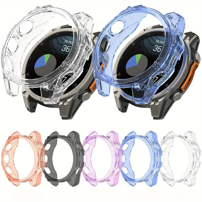 Custodia protettiva semi-chiusa in TPU per Garmin Fenix 8 da 43/47/51 mm, antigraffio, leggera, sottile, antiurto e antipolvere
