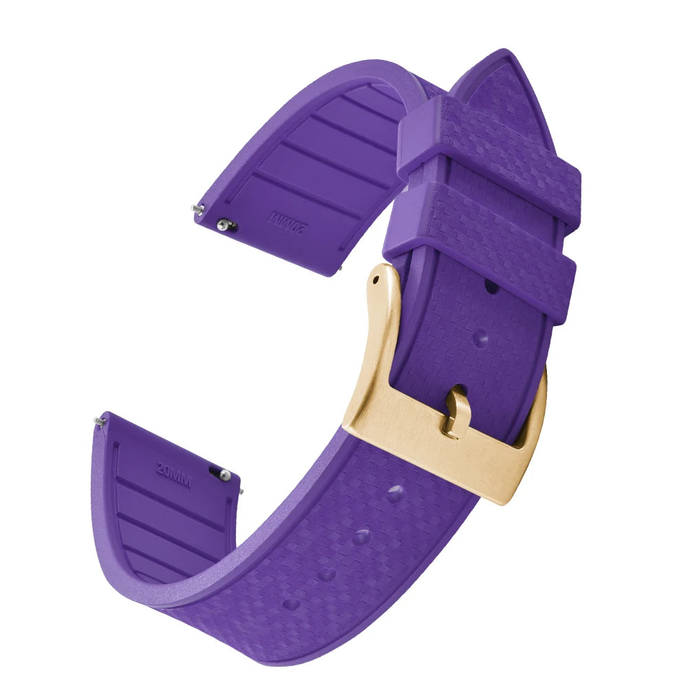 FKM Mosaic Rubber Watch Strap, 20mm 22mm, Quick Release, for Sport Diver, for Rolex Seiko Omega Cartier, Universal Belt