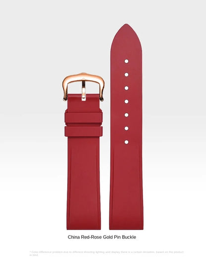 Premium Quality Cartier Dumont Replacement Watch Strap - Fluoroelastomer Rubber Quick Release Medium Large for Women