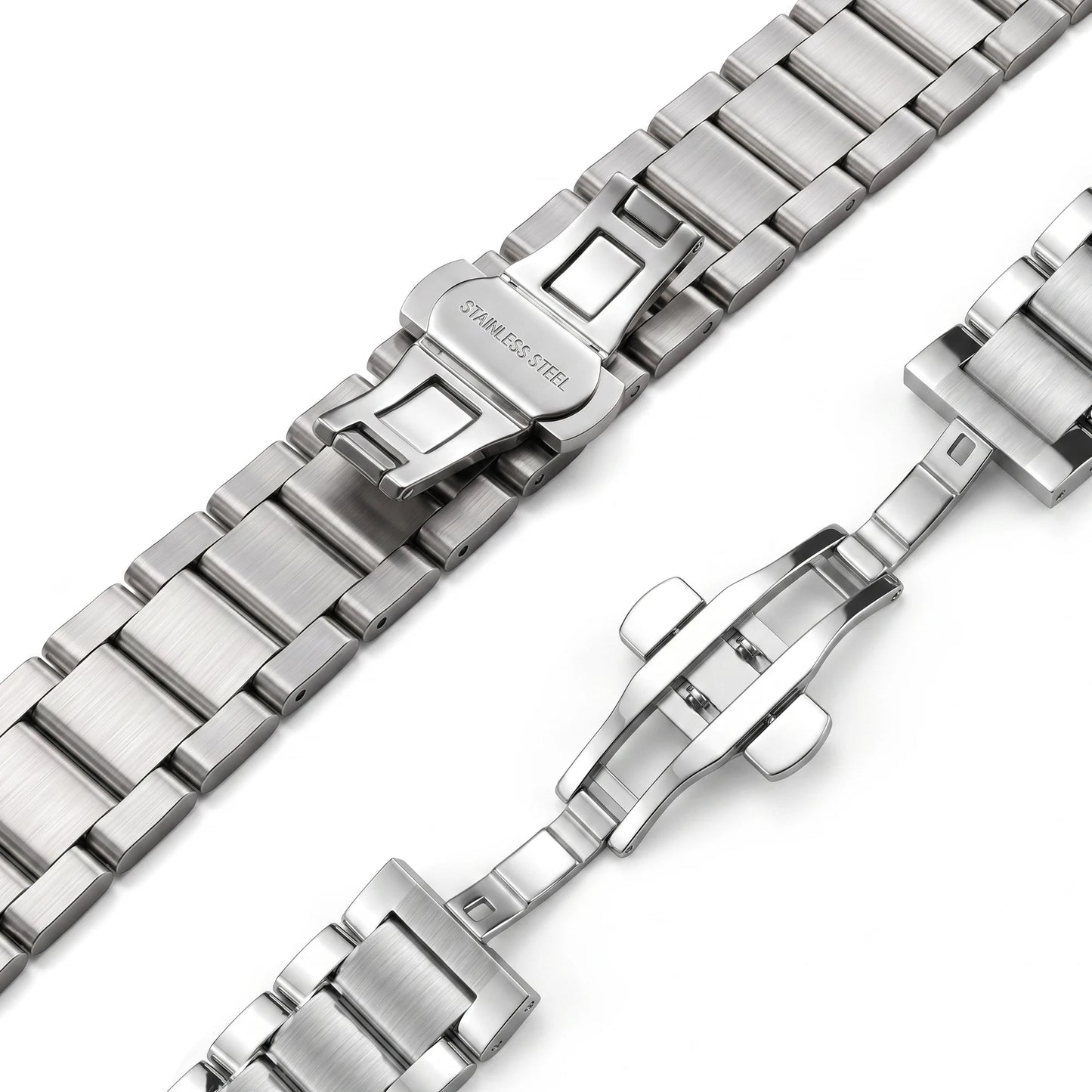 Bracelet de montre en acier inoxydable pour homme, bracelet de montre en métal, fermoir à déploiement double, haute qualité, 18mm, 20mm, 21mm, 22mm, 23mm, 24mm