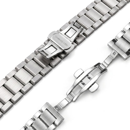 Bracelet de montre en acier inoxydable pour homme, bracelet de montre en métal, fermoir à déploiement double, haute qualité, 18mm, 20mm, 21mm, 22mm, 23mm, 24mm