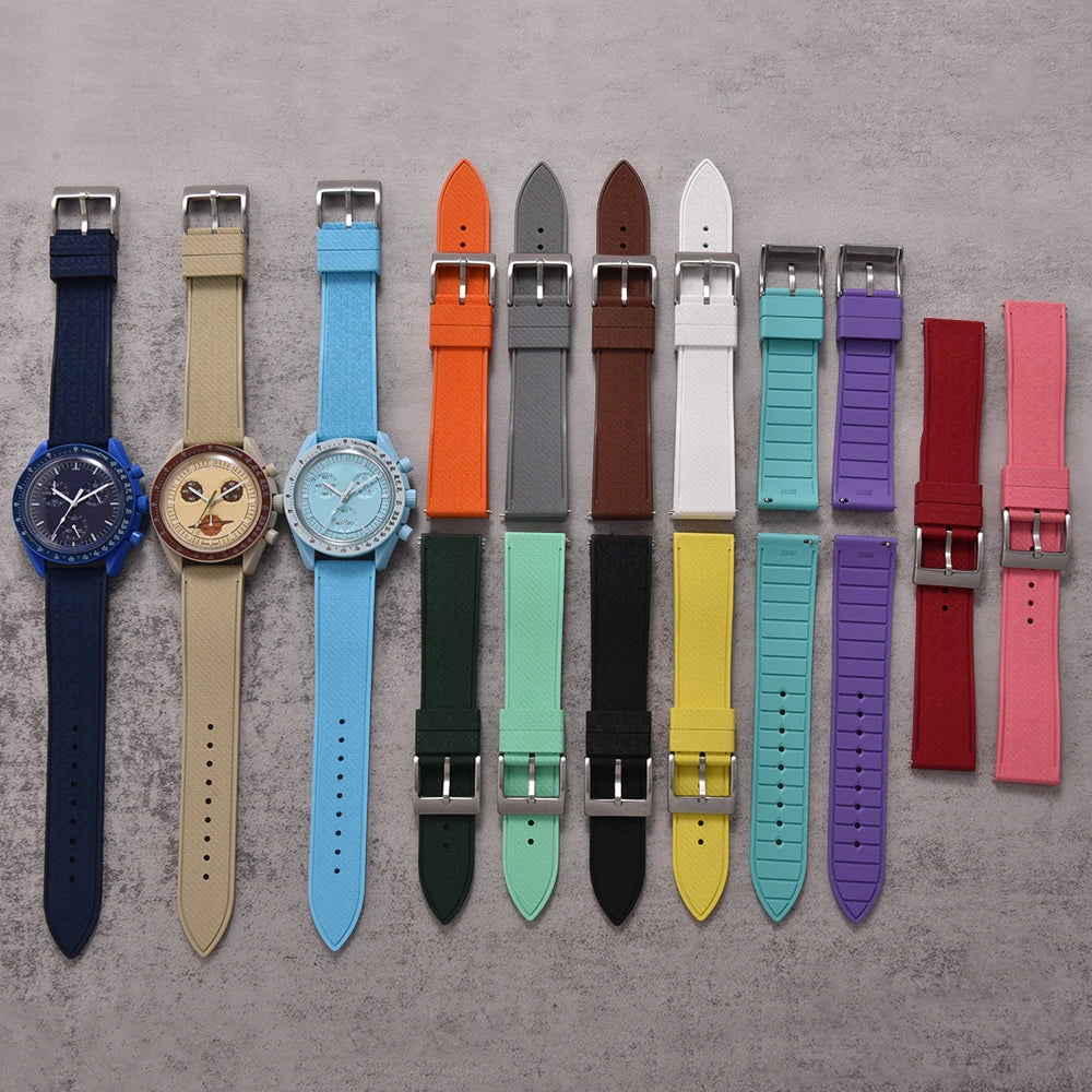 JUELONG Premium FKM Rubber Watch Strap 20mm 22mm Quick Release Watch Bands Soft Waterproof Diving Bracelet for Mosaic