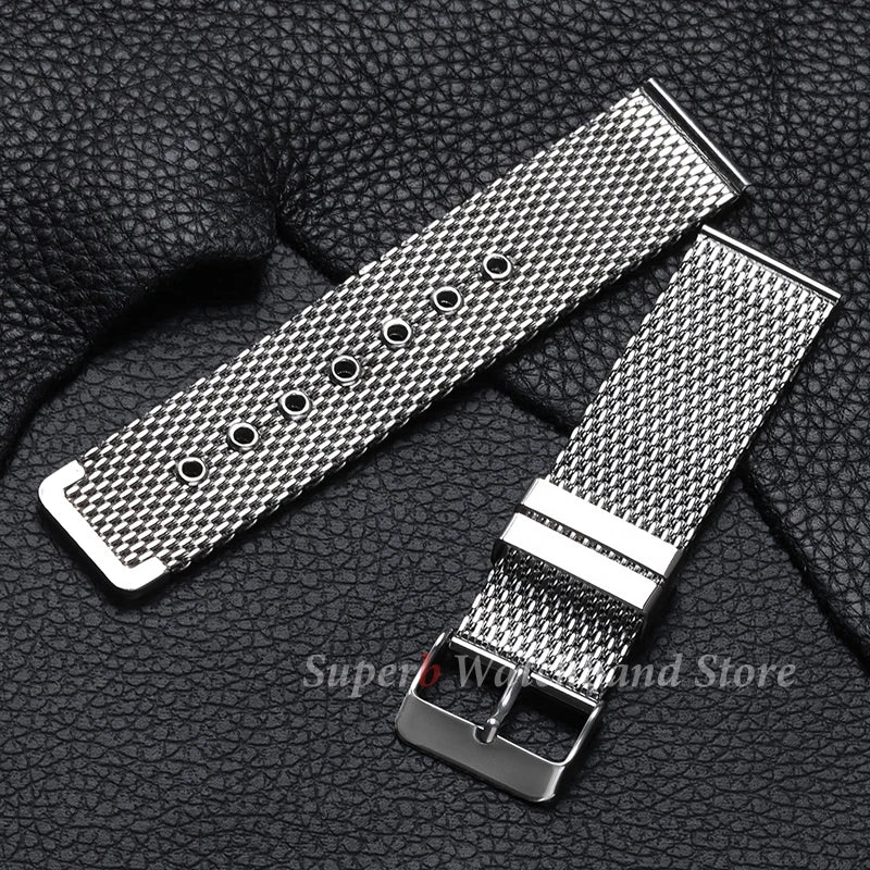 Bracelet milanais en maille 1.0 pour Seiko, 18/20/22/24mm, épaisseur 3mm, Bracelet de montre en acier inoxydable pour DW pour ceinture Omega