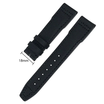 Bracelet de montre en Nylon et cuir de vache, 20mm 21mm, gaufrage en cuir véritable, vert et bleu, remplacement pour accessoires de la série pilote IWC