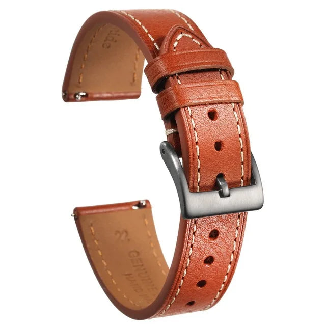 HEMSUT Italia, cinturino per orologio da uomo in vera pelle bovina, vintage, avvolgente, morbido, fatto a mano, in pelle, a sgancio rapido, 22mm, 18mm, 20mm