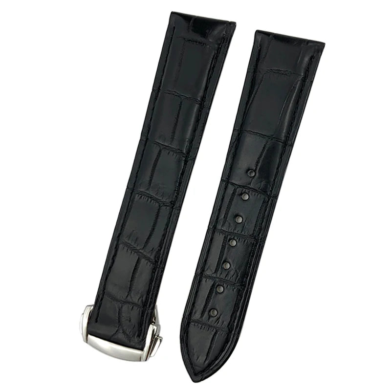 Bracelet de montre en cuir de crocodile véritable, 18mm, 19mm, 20mm, 21mm, 22mm, pour Omega De Ville Seam84SPEEDBiens TER