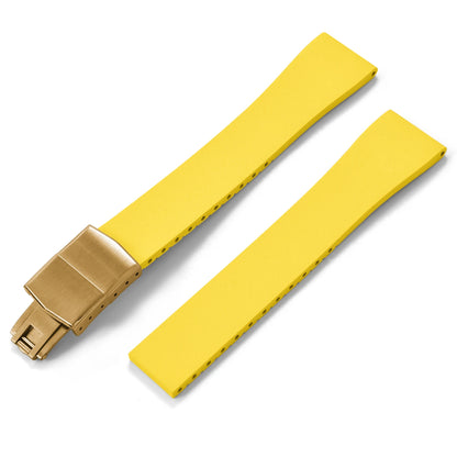 Nouveau bracelet de montre CTS FKM boucle en or papillon à dégagement rapide 16mm 18mm 19mm 20mm 21mm 22mm bracelets de montre en caoutchouc CTS pour couper à la taille