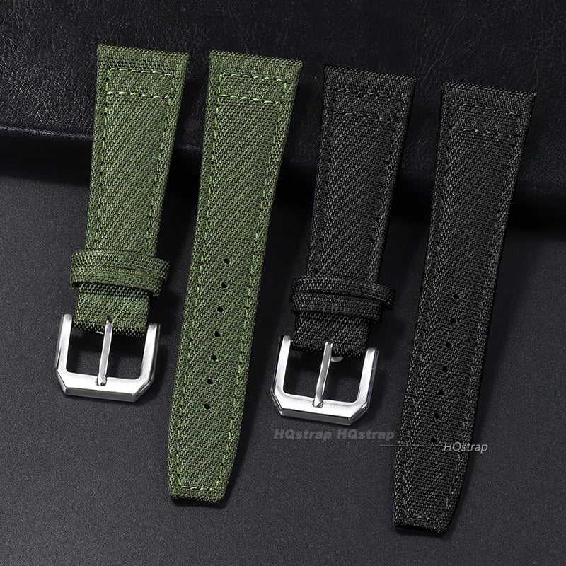 Cinturino per orologio IWC da pilota in tela di nylon, cinturino sportivo impermeabile, cinturino in vera pelle bovina, per uomo e donna, 20mm, 21mm, 22mm