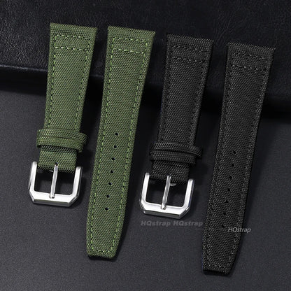 Cinturino per orologio IWC da pilota in tela di nylon, cinturino sportivo impermeabile, cinturino in vera pelle bovina, per uomo e donna, 20mm, 21mm, 22mm