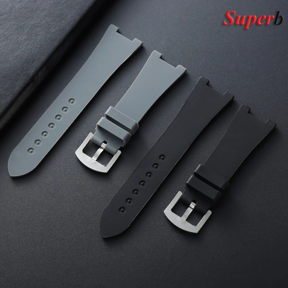 25x13mm Waterproof Silicone Strap for Patek Philippe Nautilus Series 5711 5726 5712, Rubber Watch Band, Concave Interface