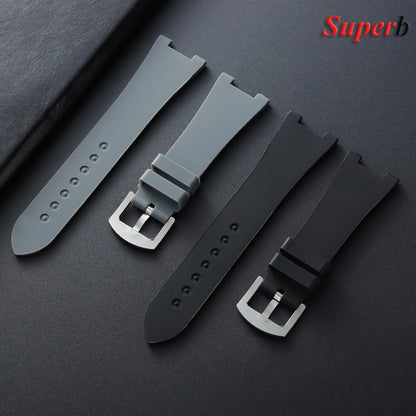25x13mm Waterproof Silicone Strap for Patek Philippe Nautilus Series 5711 5726 5712, Rubber Watch Band, Concave Interface