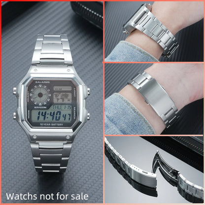 Stainless Steel Watch Case and Strap Modification Kit for Casio Royale Mod AE-1200 (3299) AE-1200WH AE-1300 WS-1600H (3556) WS-1600H