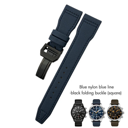 Bracelet de montre en nylon tissé de haute qualité, adapté pour IWC Pilot SPITFIRE MARK 18 Portugieser Portofino TOP GUN Suffino 77 Strap, 20mm, 21mm, 22mm