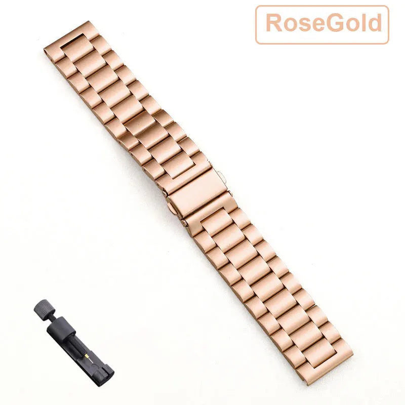 Bracelet en acier inoxydable, 18mm 20mm 22mm, pour Garmin Vivoactive 3 4 4s 5 6, montre Venu 2 2S 3S SQ Forerunner 245, Bracelet en métal
