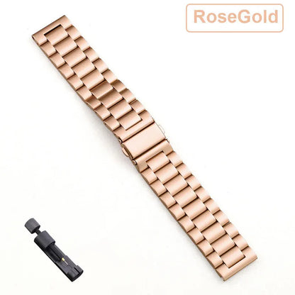 Bracelet en acier inoxydable, 18mm 20mm 22mm, pour Garmin Vivoactive 3 4 4s 5 6, montre Venu 2 2S 3S SQ Forerunner 245, Bracelet en métal