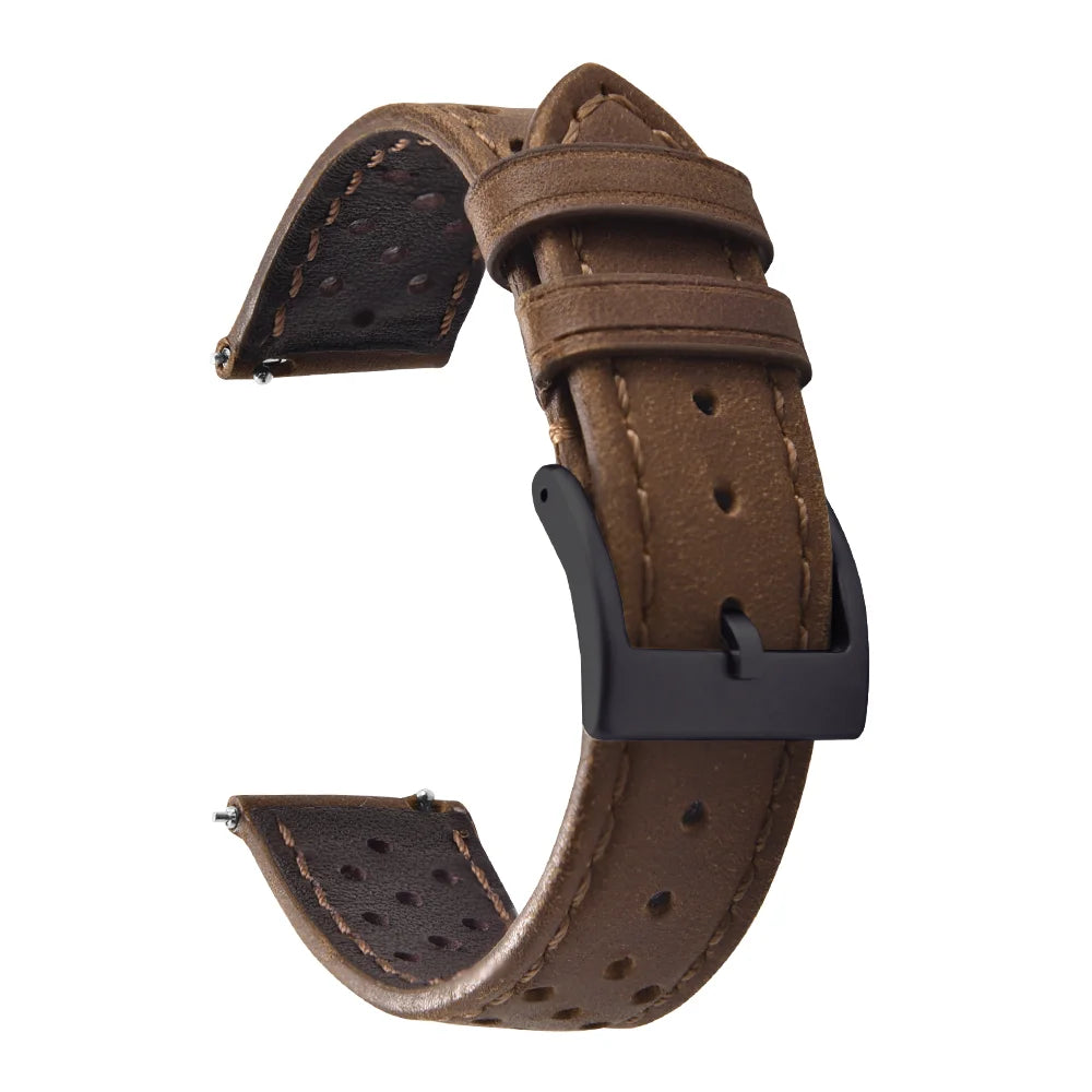 Universal Rally Leather Watch Strap - Quick Release
