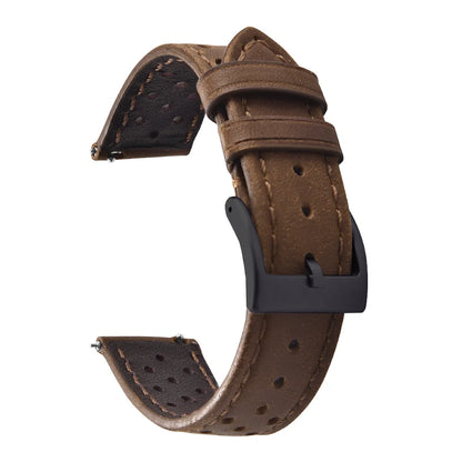 Universal Rally Leather Watch Strap - Quick Release