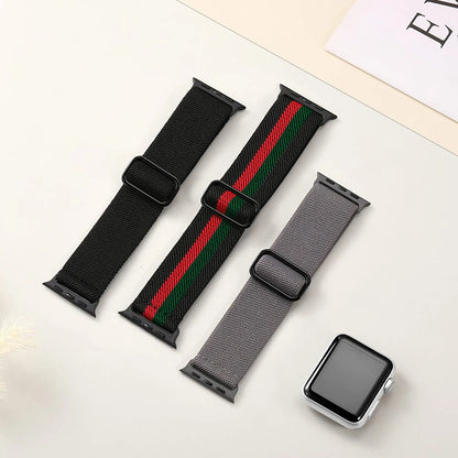 Lot de 3 bracelets élastiques en nylon pour Apple Watch Series 10/11 42mm 46mm, boucle sportive extensible en nylon pour iWatch Series 10 9 8 7 6 5 4