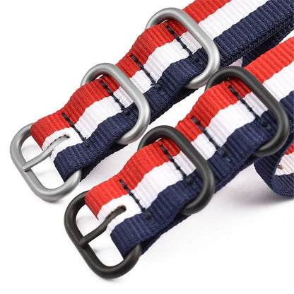 Bracelet en Nylon Noir de Haute Qualité pour Homme, Accessoire de Plongée à Rayures Militaires, pour Montre DW SeATM, 20mm 22mm