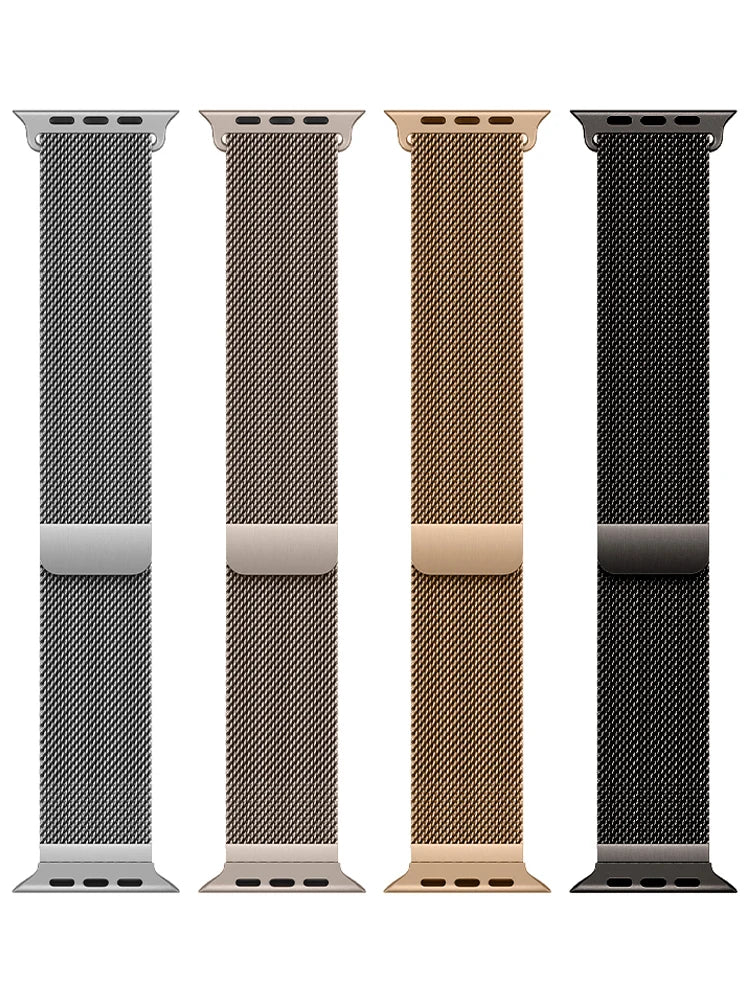 Apple Watch 米兰尼斯表带，46mm 44mm 45mm 40mm 42mm 41mm，适配 iWatch 系列 11 10 9 8 SE 7 6 Ultra 3 2
