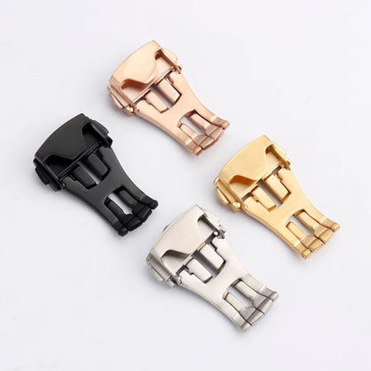 Fibbia deployante per cinturino Omega in pelle/gomma, chiusura deployante in metallo, in acciaio inossidabile, accessori per fibbia dell'orologio, 16mm 18mm 20mm