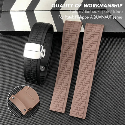 Cinturino per orologio in gomma con perni in acciaio da 21 mm, per Patek Philippe Aquanaut 5164 5167, cinturino per orologio in silicone morbido e colorato, braccialetti impermeabili