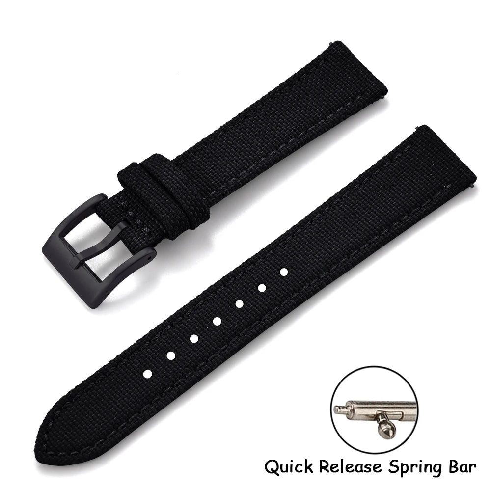 Per Cordura vela cinturino in pelle 18/20/22mm vela cinturini in nylon a sgancio rapido cintura in pelle per Omega Seiko