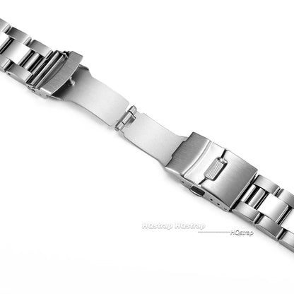 Bracelet de montre entièrement en acier inoxydable, 20mm 22mm 24mm 26mm 28mm, pour plongée aux huîtres, ceinture de montre universelle à extrémité plate