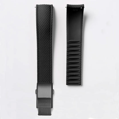 Bracelet de montre en caoutchouc fluoré FKM 18/19/20/21/22/24 mm avec boucle déployante universelle pour hommes, bracelet de remplacement CTS pour Seiko et Omega