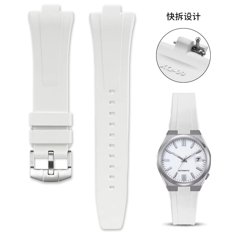 FKM-Cinturino per orologio in gomma fluorurata da uomo e donna, estremità convessa speciale, a sgancio rapido, Citizen NJ0150, NJ0151, NJ0158, 9 mm
