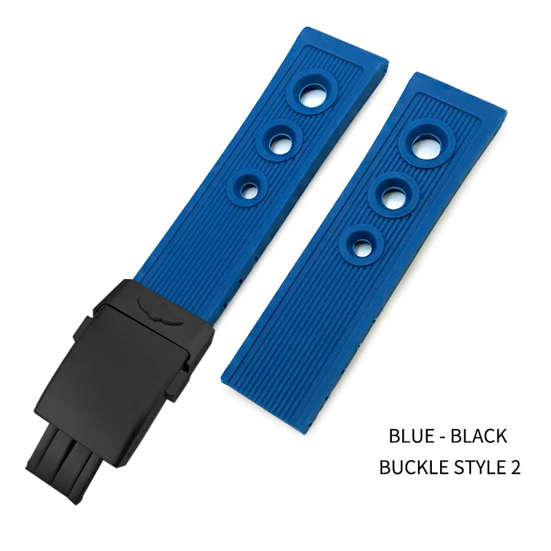 Bracelet de montre en caoutchouc de Silicone, 19mm 20mm 21mm 22mm 23mm 24mm, adapté au bracelet de montre Breitling Avenger Heritage Superocean Tudor Longines