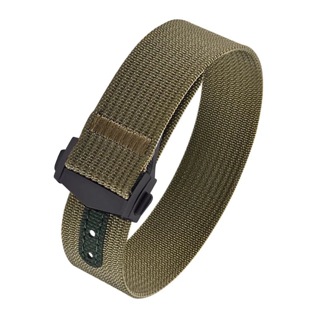 Canvas and Nylon Watch Strap, 18-20-22mm, for Omega X Swatch MoonSwatch for Seiko Men Women Sport, Waterproof, Folding Buckle
