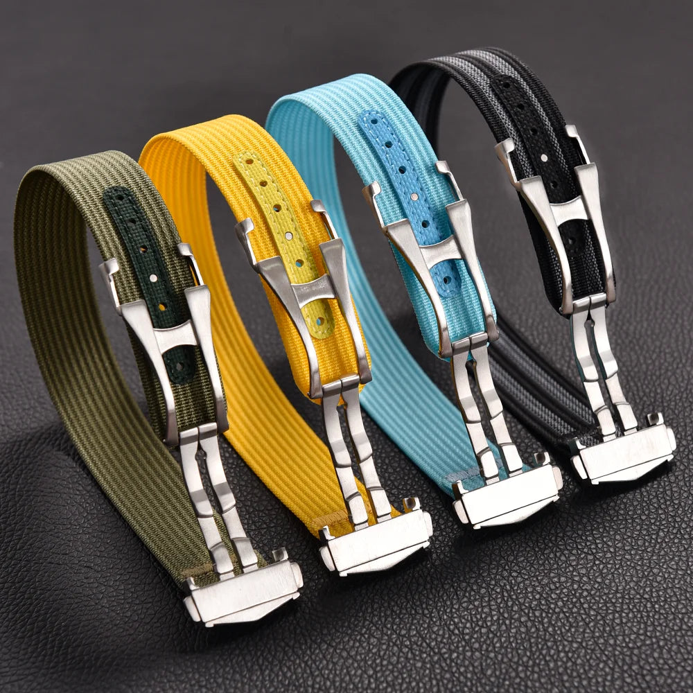 High-Quality Nylon Fluororubber 20mm Bracelet for Omega X Swatch MoonSwatch Sport, Folding Clasp Watch Strap for Seamaster 300