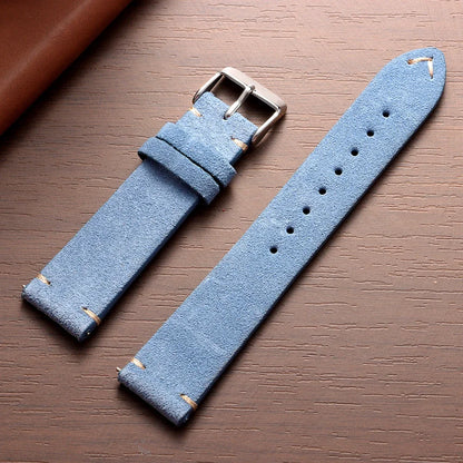 Bracelet de montre Vintage en cuir suédé, bracelet de montre en cuir de veau à dégagement rapide, 14/16/18/19/20/21/22mm, bracelet de remplacement avec boucle ardillon