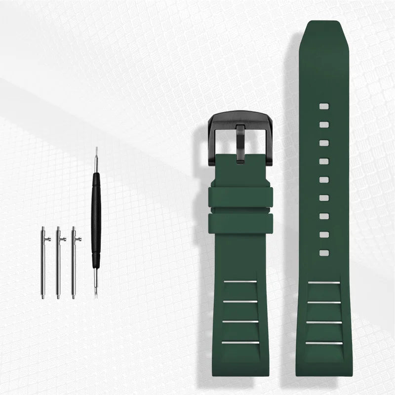 FKM bracelet de montre en caoutchouc fluoré 20mm 21mm 22mm 24mm pour breitling omega seiko casio mido bracelet de montre bracelet de montre de sport anti-poussière