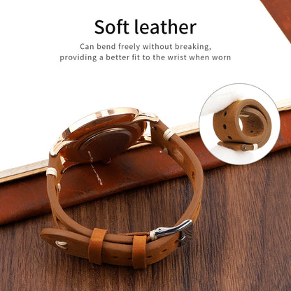 Men's Retro Crazy Horse Leather Watch Strap, 18mm 19mm 20mm 21mm 22mm, Three-Hole, Quick Release