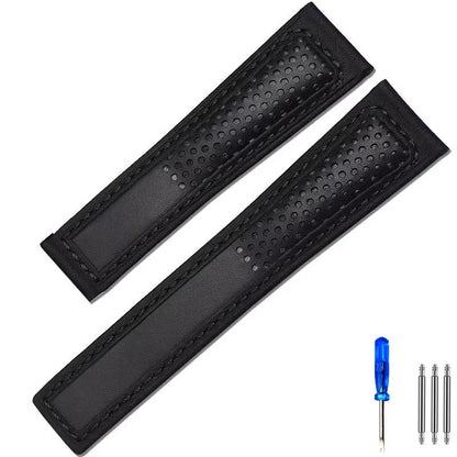 OZE - Racing leather watch strap for Tag Heuer Carrera - Monaco F1, 3/4, 22mm