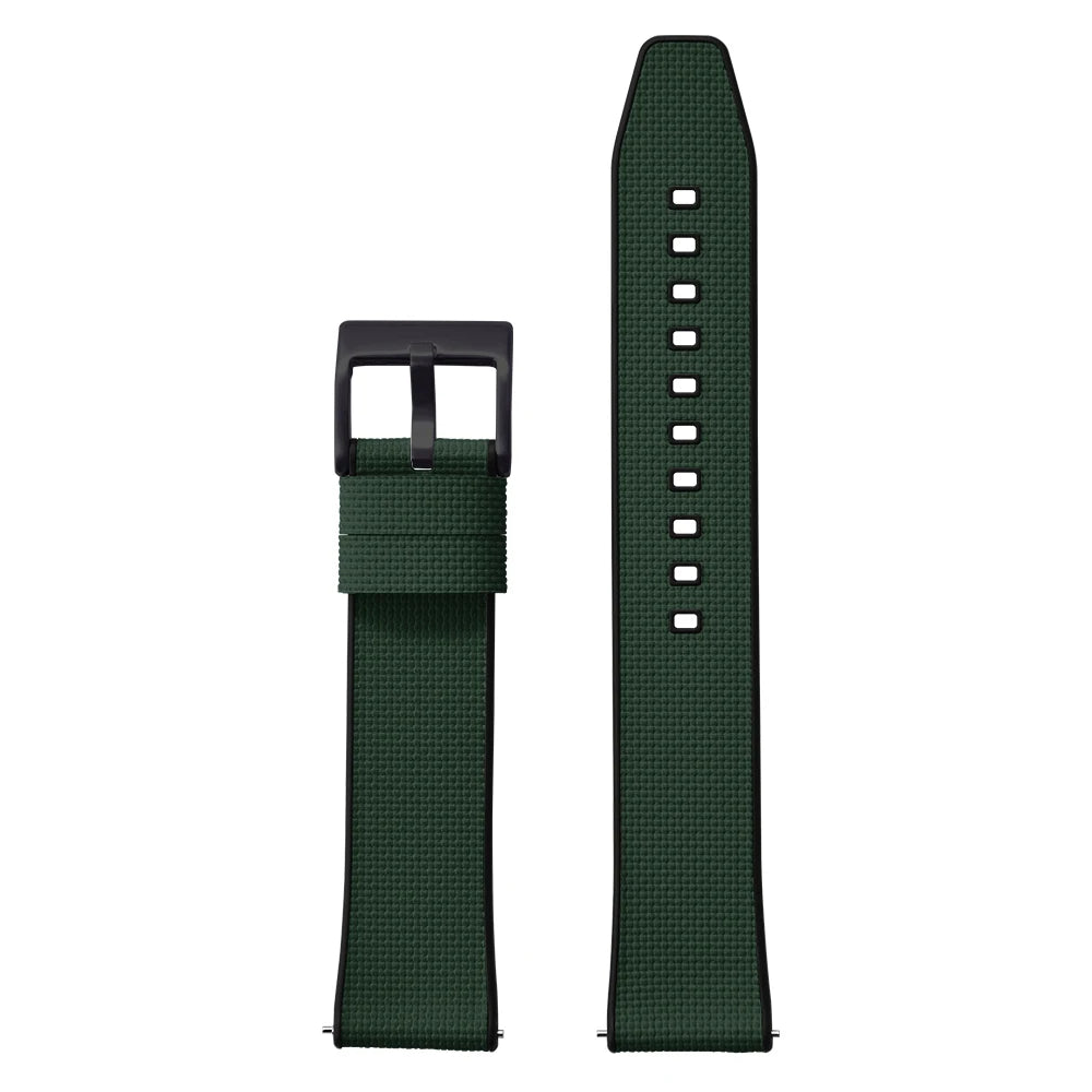 Cinturino in gomma FKM in tela per vela 18mm 19mm 20mm 21mm 22mm 24mm, top FKM a sgancio rapido + base FKM, vestibilità perfetta, cinturino universale piatto per orologio