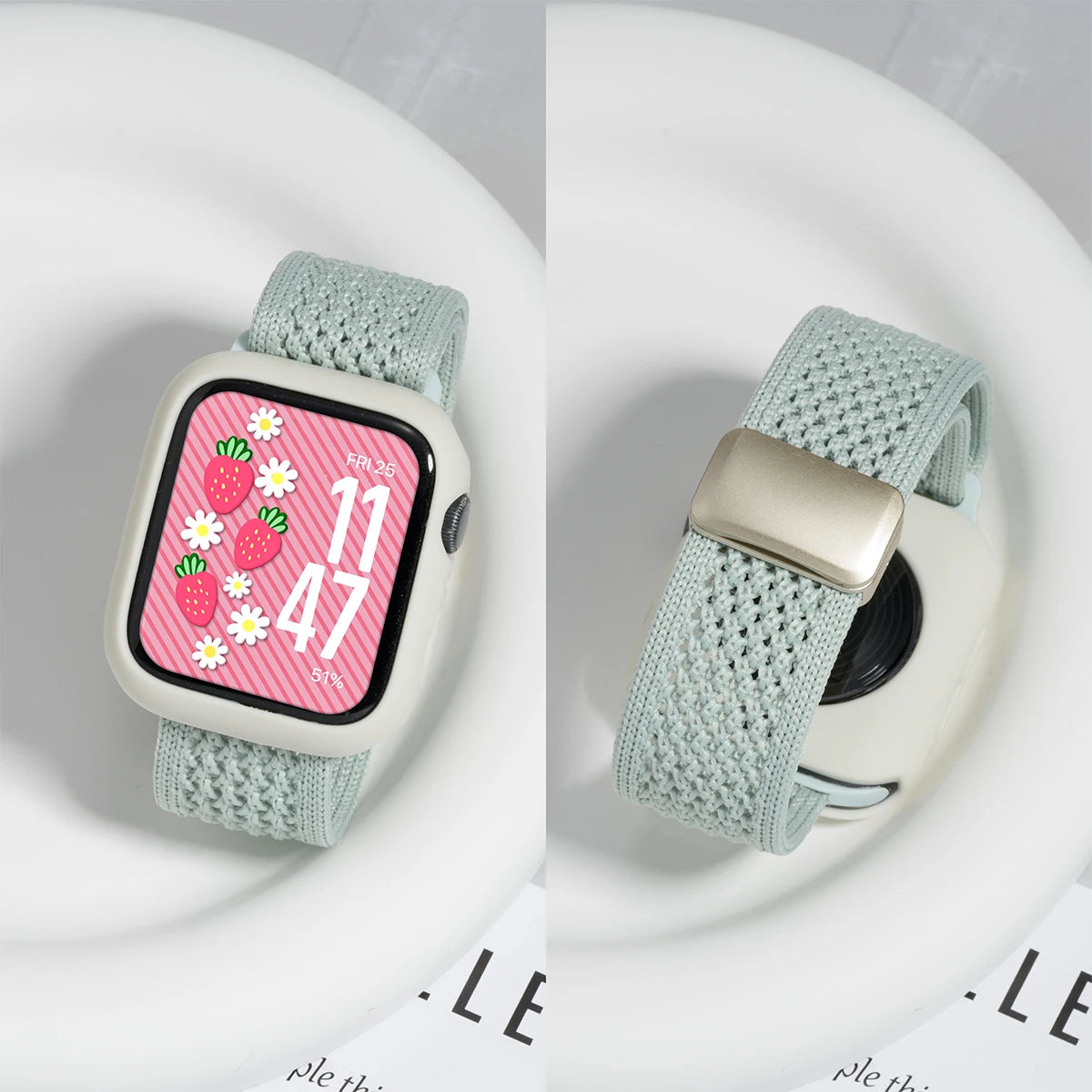 Cinturino e cassa in silicone Candy per Apple Watch, compatibile con le misure 46mm, 49mm, 44mm, 42mm, 41mm, 40mm, 38mm, SE, 10, 9, 6, 5, Ultra 2, cinturino in nylon iwatch + cassa
