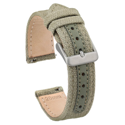 Bracelet de montre en toile pour montre militaire pilote 6105, 18mm 20mm 22mm, dégagement rapide, remplacement universel, rétro, accessoires de montre