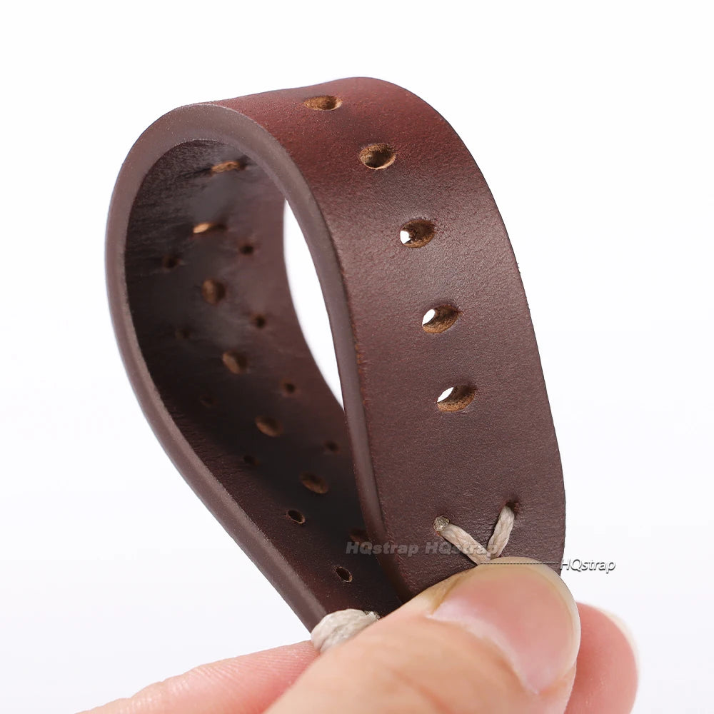 Atmungsaktives Retro-Uhrenarmband aus Rindsleder, Echtleder, Öl-Wachs-Finish mit Farbverlauf, Business-Uhrenarmband, 20 mm, 22 mm, hohe Qualität