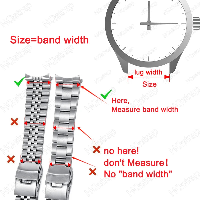 Bracelet de montre en acier inoxydable entièrement solide de haute qualité 18mm 20mm 22mm 24mm 26mm Bracelet à Interface plate avec outil Bracelet de montre en métal