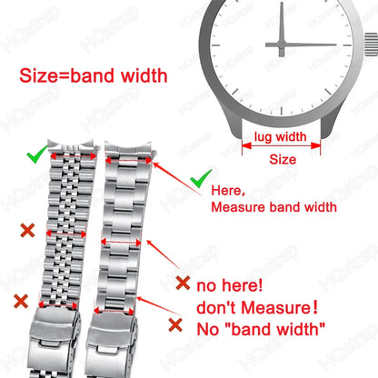 Bracelet de montre en acier inoxydable entièrement solide de haute qualité 18mm 20mm 22mm 24mm 26mm Bracelet à Interface plate avec outil Bracelet de montre en métal