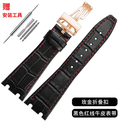 Bracelet de montre en cuir véritable pour Audemars Piguet Royal Oak Offshore AP 15400/15500/26331, Bracelet de remplacement pour hommes et femmes, 26mm