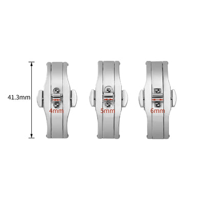 Accessori per orologi: Fibbia automatica a doppio pulsante per cinturino, chiusura deployante in acciaio, pulsante universale in metallo 4mm 5mm 6mm